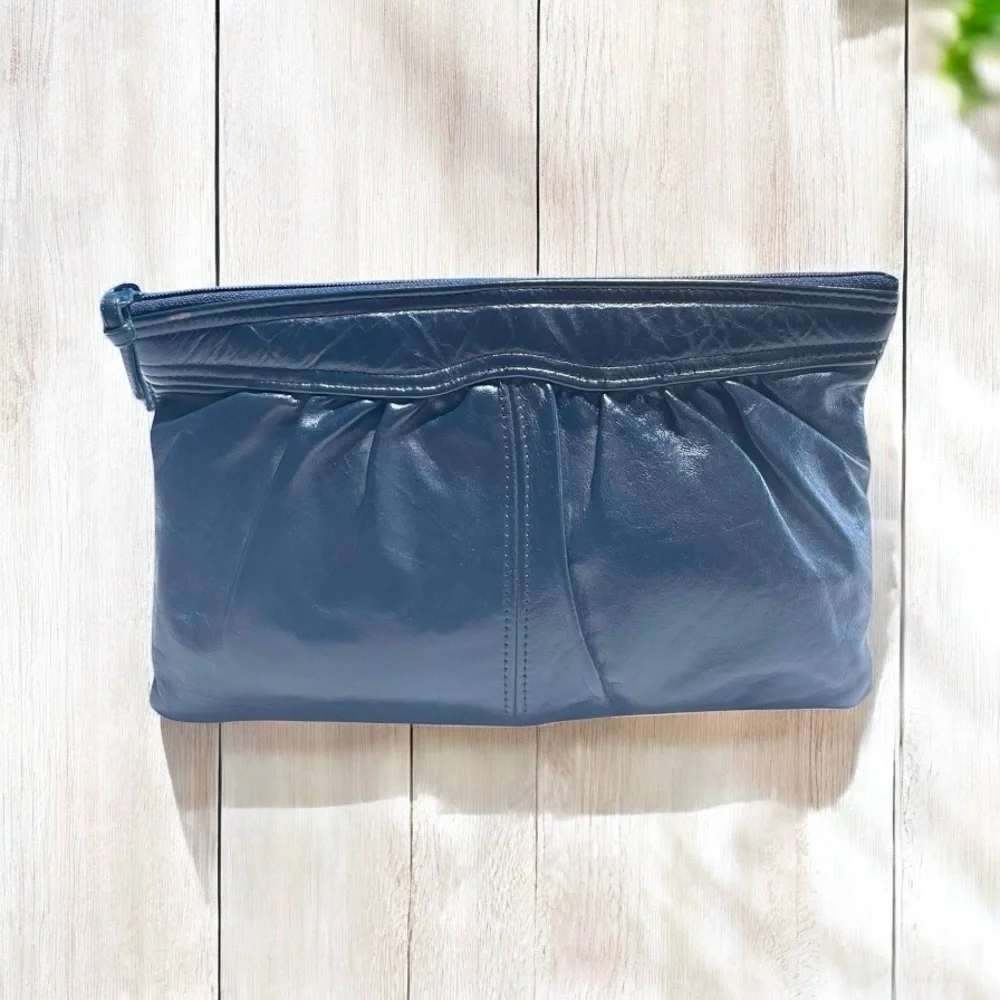 VTG Antonia Leather Blue Leather Clutch / Purse